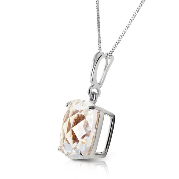 14K. NECKLACE CHECKERBOARD CUT WHITE TOPAZ
